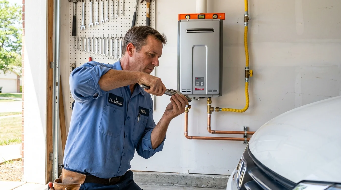 Tankless water heater installation by a Johns Plumbing LLC plumber in Mineral Point